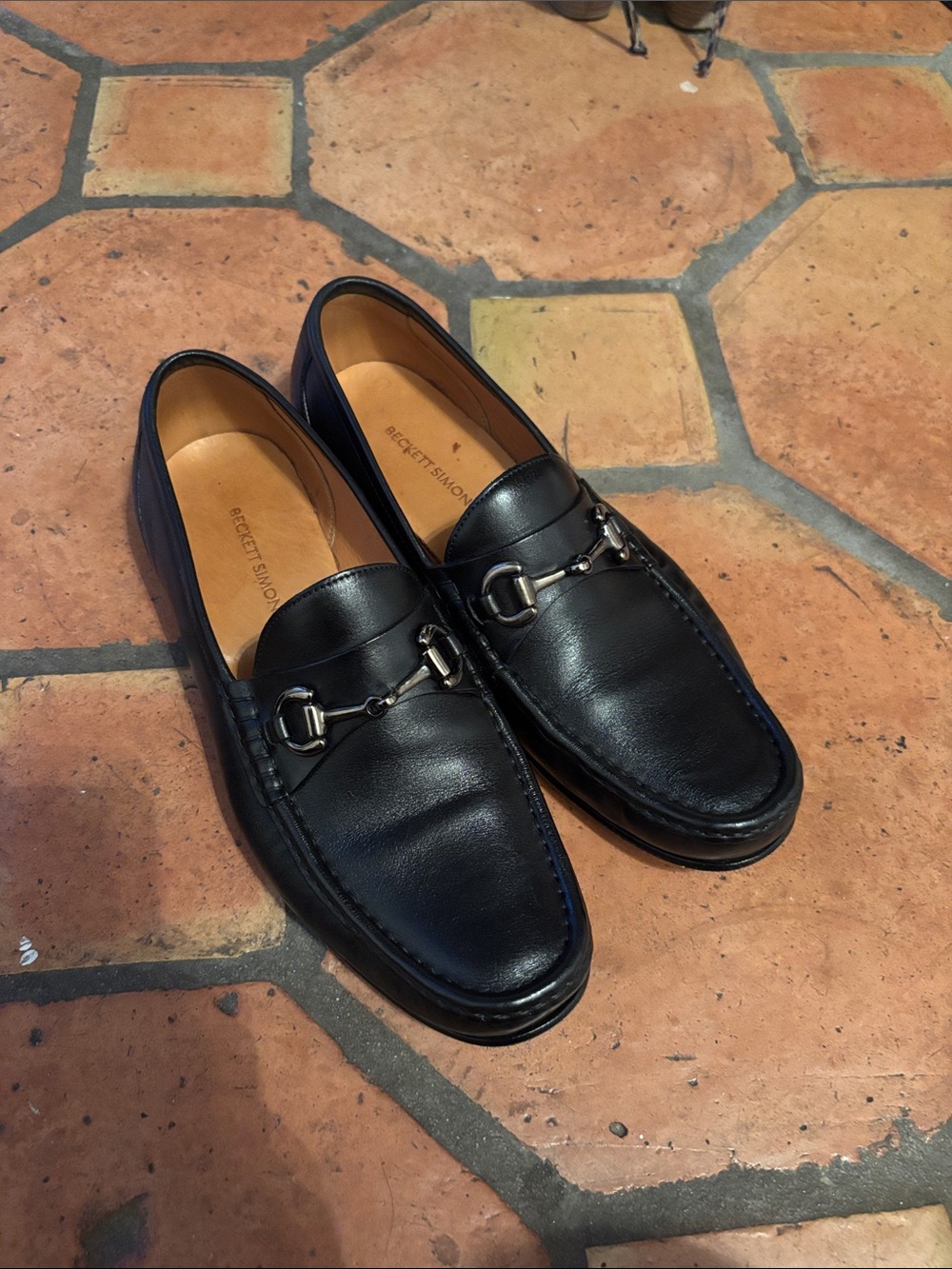 Beckett Simonon Black Leather Bit Loafers